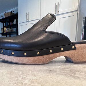 J. Crew Black Leather Clog - Size 9 - Item AQ675